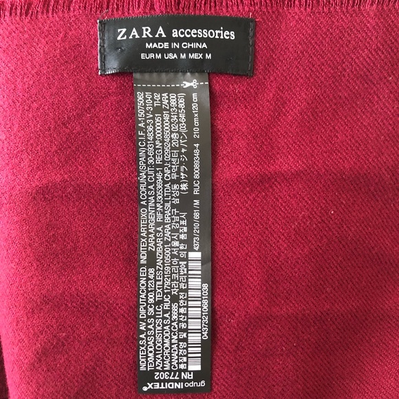 Maroon Zara Blanket Scarf - Picture 3 of 4